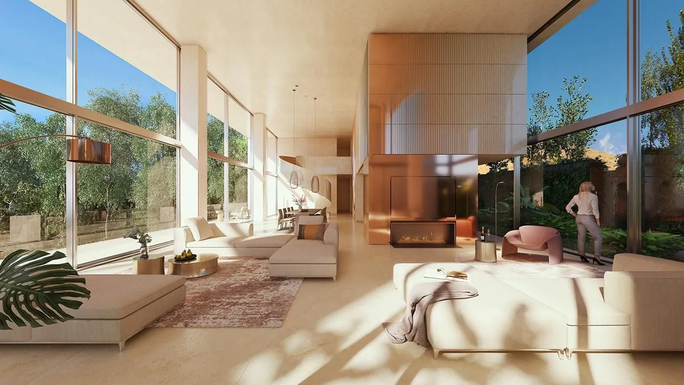 Concept: warm double-height living space
