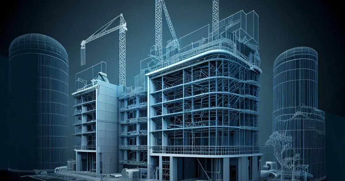 Concept: building structure as a technical wireframe